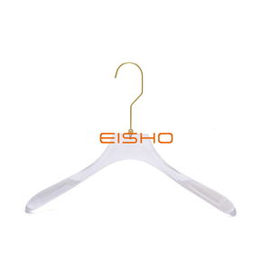 Clear Acrylic Hanger For Coat Suit Luxury Golden Hook Customize