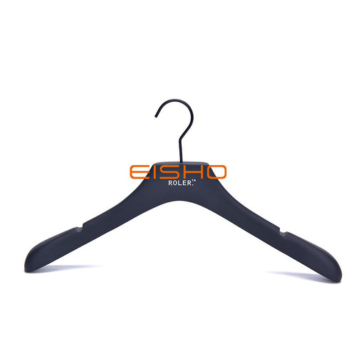 Black Rubber Coating Hanger Double Notching Can Be Customized Logo