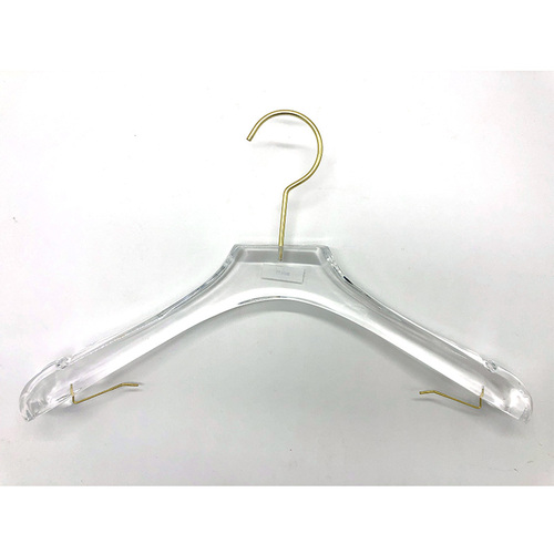 Clear Acrylic Hanger For Coat Suit Luxury Golden Hook Customize