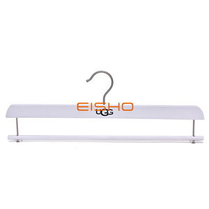 Hot Sale Custom white Wooden Coat Pant Cloth Hanger With Chrome Hook